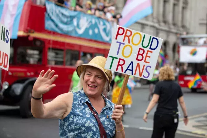 People take part in the annual gay pride march in central London