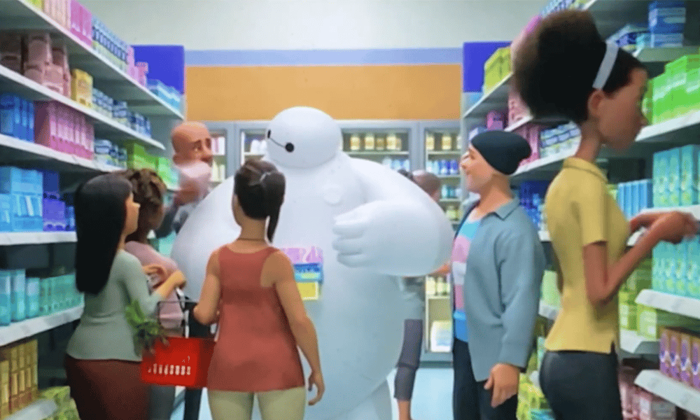 La nueva serie de Disney, Baymax, es elogiada por mostrar a una persona trans comprando productos de la época