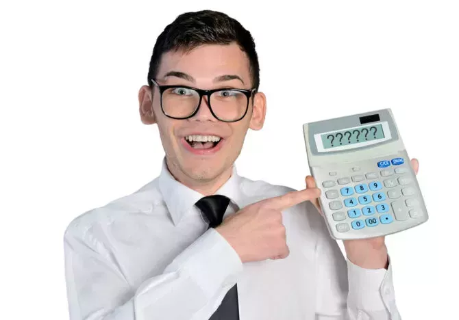 Man with calculator
