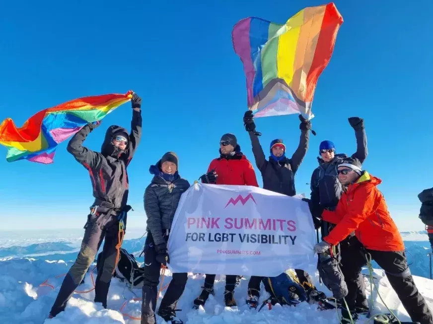 Gay climbers at the top of Mont Blanc (Photo: Supplied)