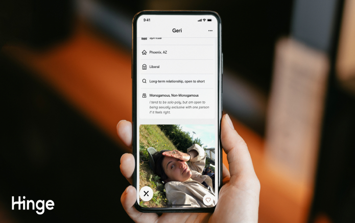 La app de citas Hinge incluye la opción para relaciones no monógamas