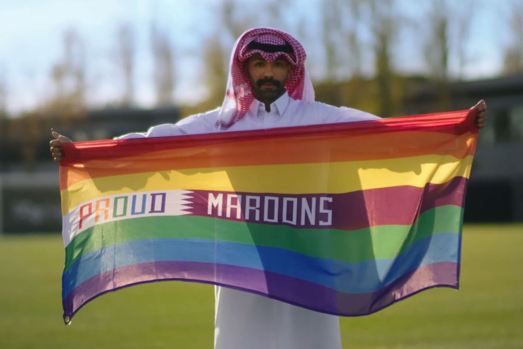 Los aliados LGTB+ cuelan mensajes de apoyo en los partidos del Mundial de Qatar