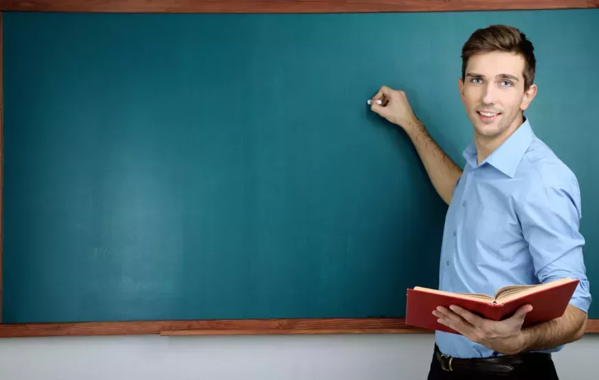 Man at chalkboard
