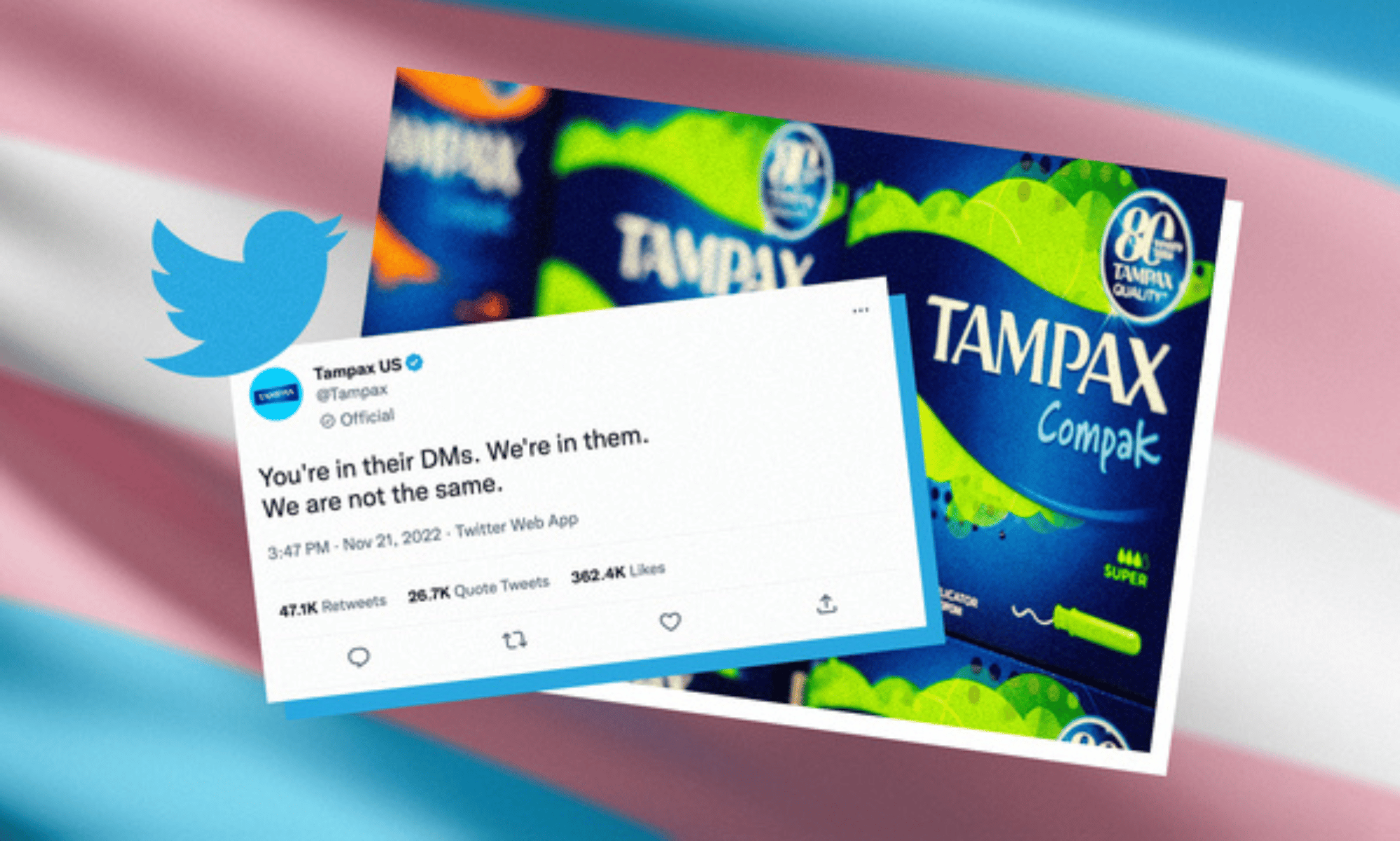 Tampax, en el centro de una polémica en Twitter por un tuit con una broma sobre un tampón