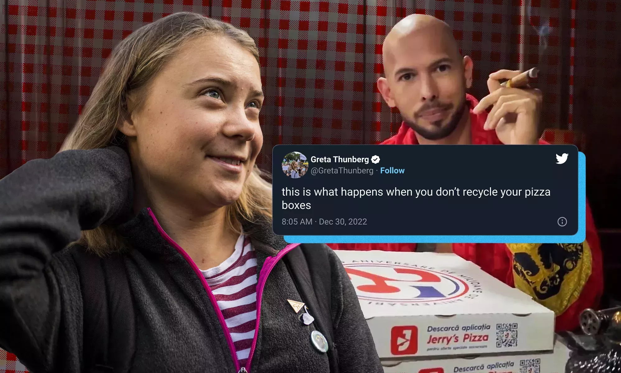 Greta Thunberg no puede resistirse a trolear al misógino Andrew Tate tras su detención por tráfico sexual