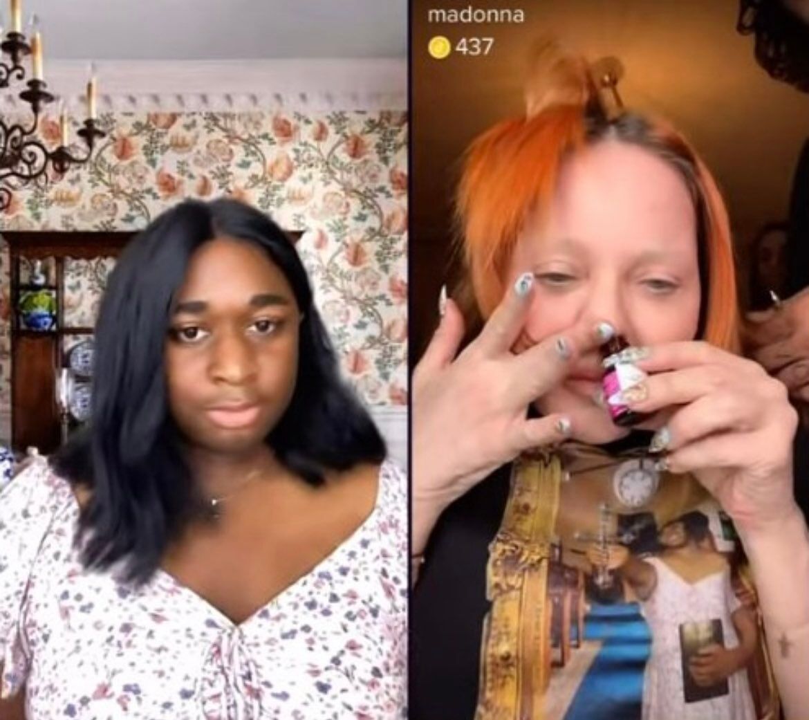 Madonna esnifa popper en directo en un show de TikTok