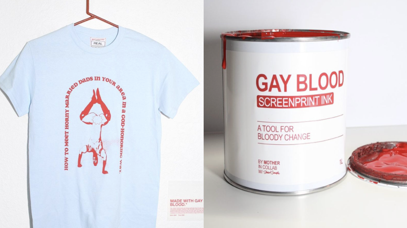 Un artista vende camisetas hechas con sangre de homosexuales