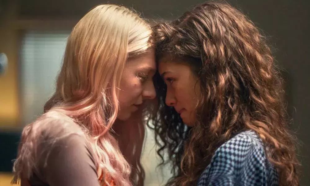 Hunter Schafer and Zendaya in Euphoria