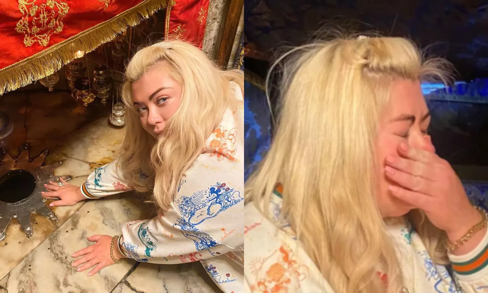Gemma Collins llorando a moco tendido en el lugar de nacimiento de Jesús es la nueva obsesión de Internet