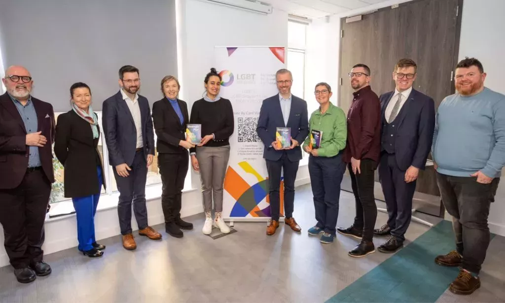 LGBT Ireland members holding the new strategy
