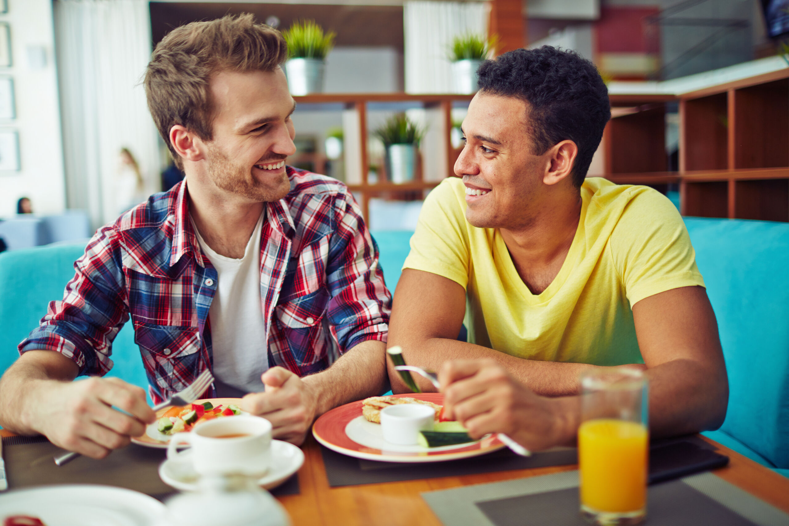 2 men eating lunch together is gay meme