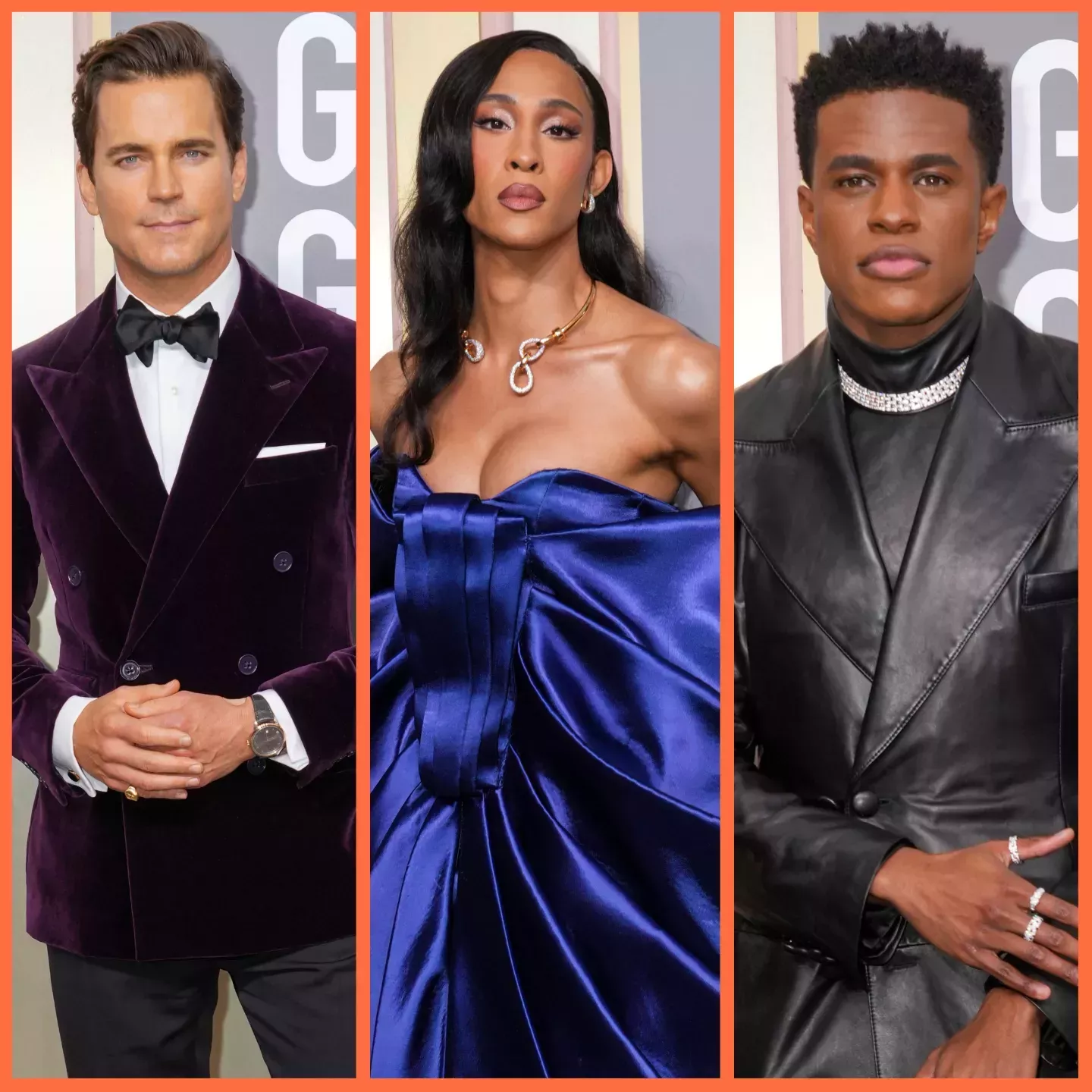 Matt Bomer, MJ Rodriguez and Jeremy Pope at the 2023 Golden Globes