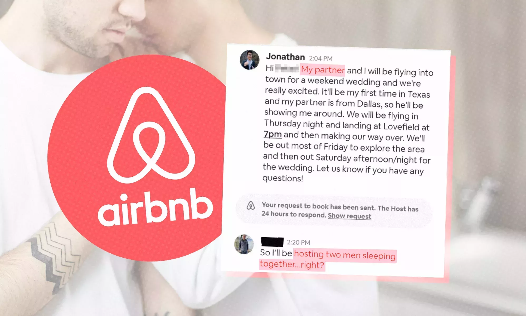 Un anfitrión de Airbnb se niega a que una pareja gay se aloje en su casa: '¿Voy a alojar a dos hombres?