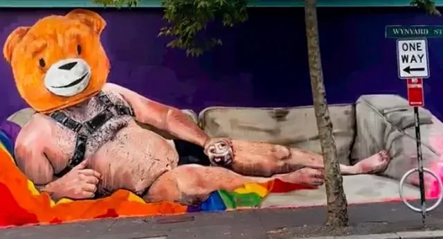 world-pride-teddy-bear-leather-harness-mural-kink-bdsm-mural