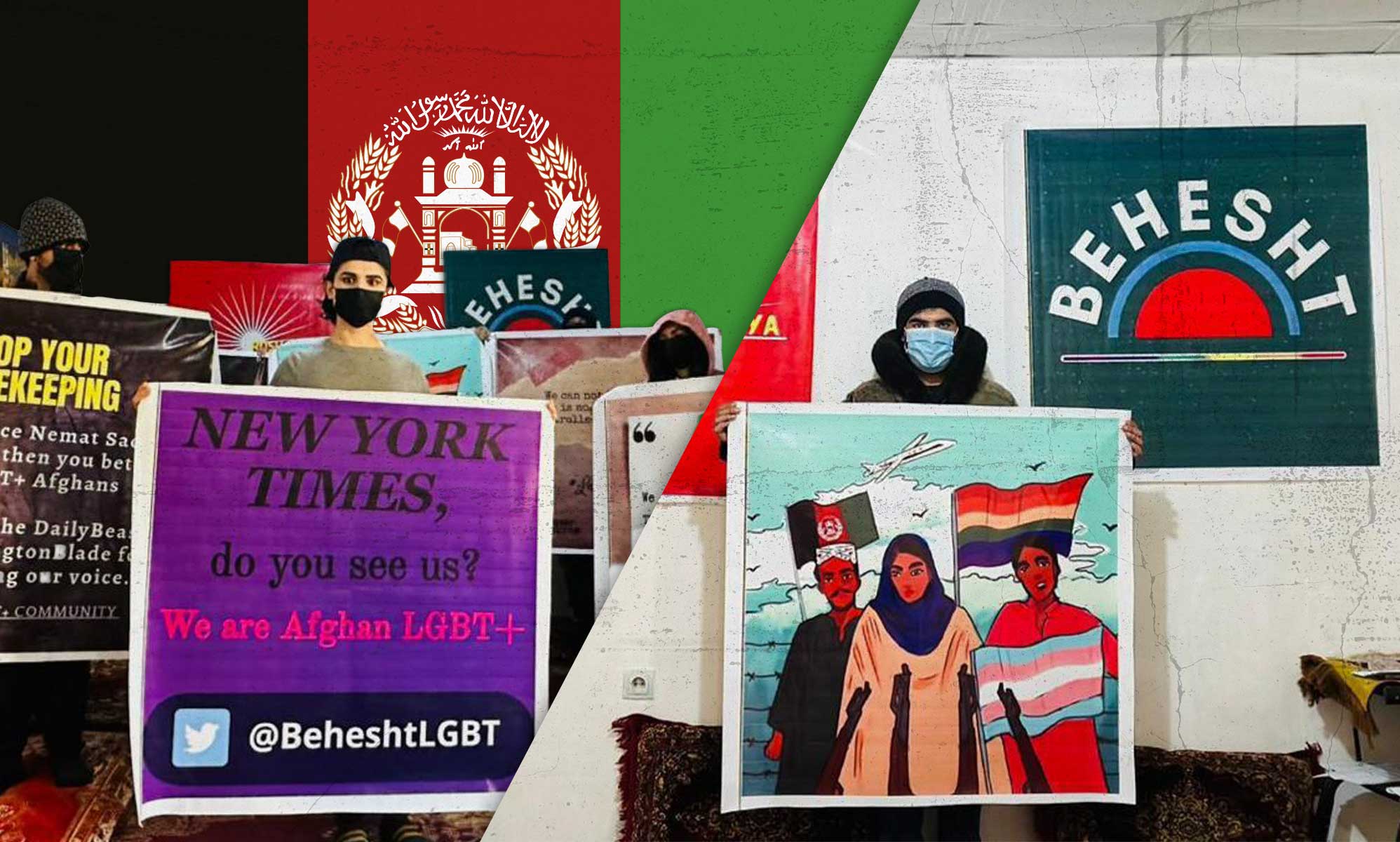 Un grupo de afganos LGTB+ protesta para acabar con las persecuciones de los talibanes