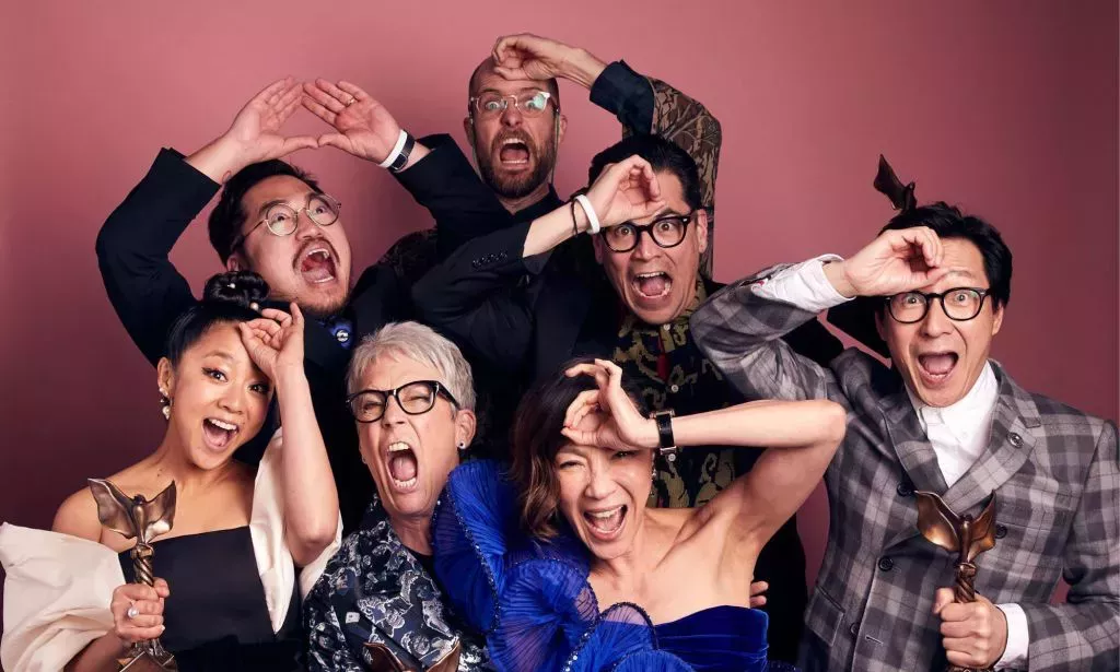 Everything Everywhere All At Once cast at the 2023 Independent Spirit Awards.