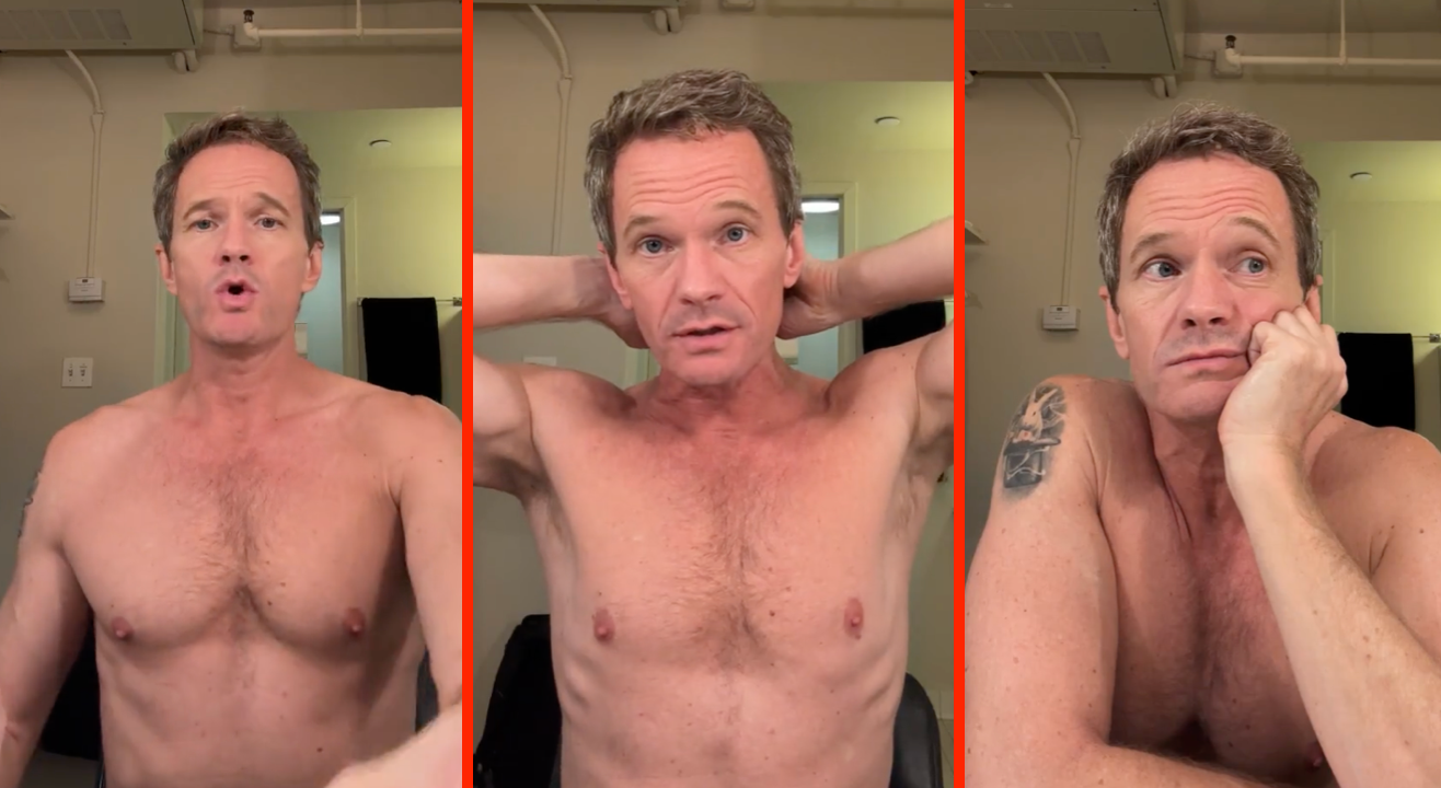 Neil Patrick Harris baila sin camiseta mientras se prepara en su camerino