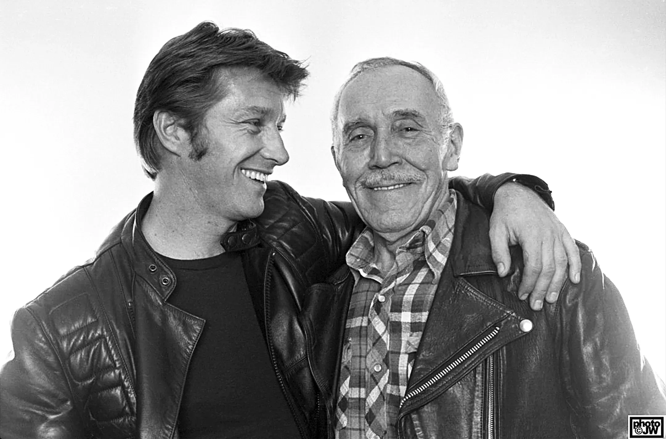 Tom of Finland posing for the camera with his partner Durk Dehner. 