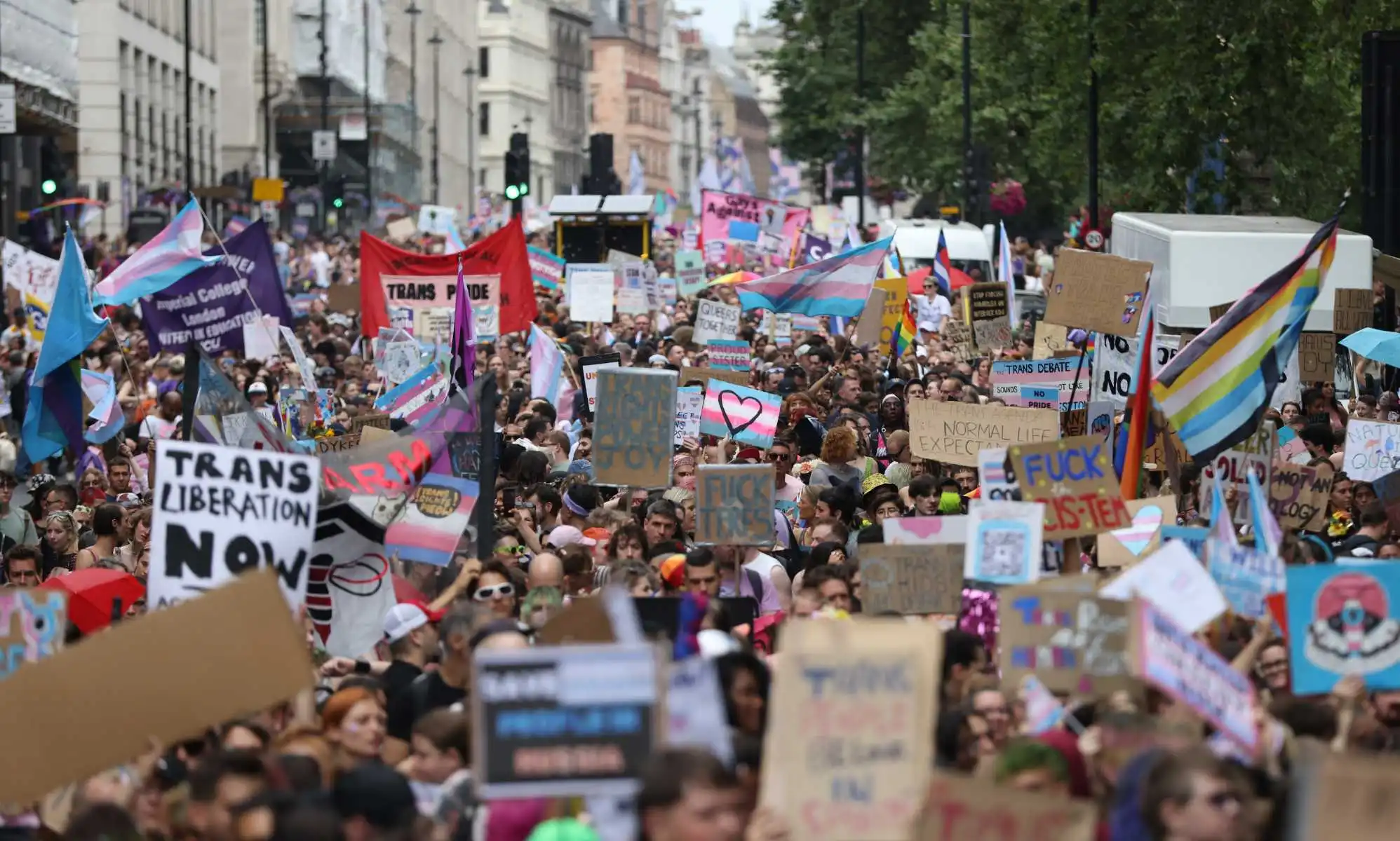 Miles de personas marcharon en el Orgullo Trans+ de Londres