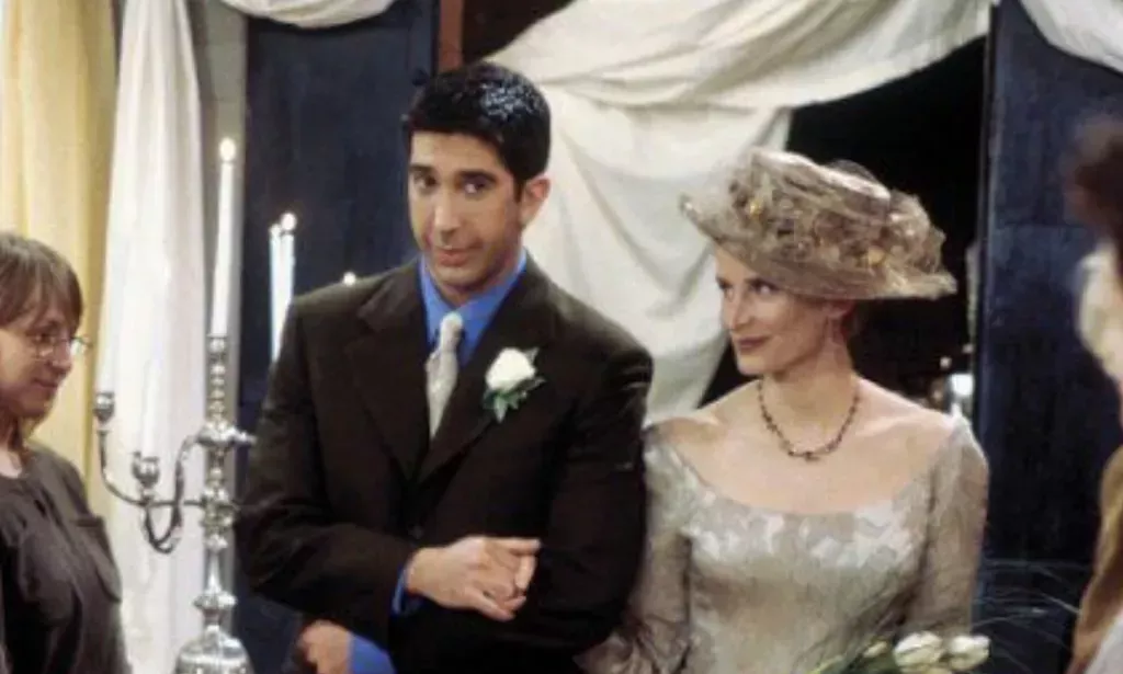 Ross walking Carol down the aisle in Friends. 