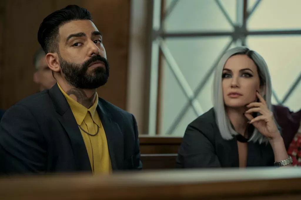 Rahul Kohli as Napoleon (L) and Kate Siegel as Camille (R). (Netflix)