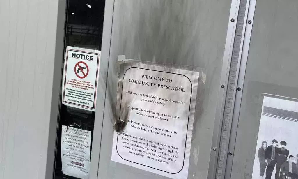 Community Church of Chesterland Molotov cocktail damage