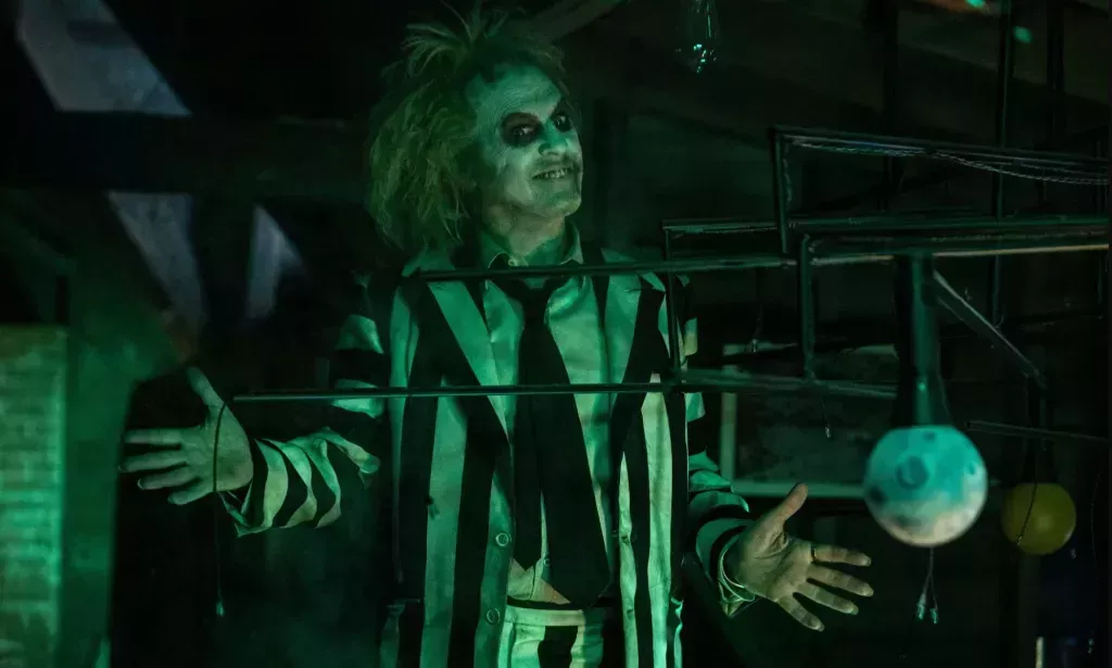 Michael Keaton as Beetlejuice in Beetlejuice Beetlejuice.