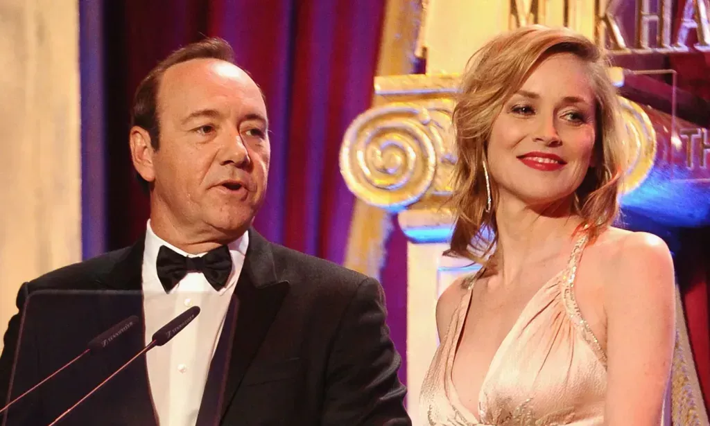 Kevin Spacey and Sharon Stone present at the Gorby 80 Gala in London in 2011.