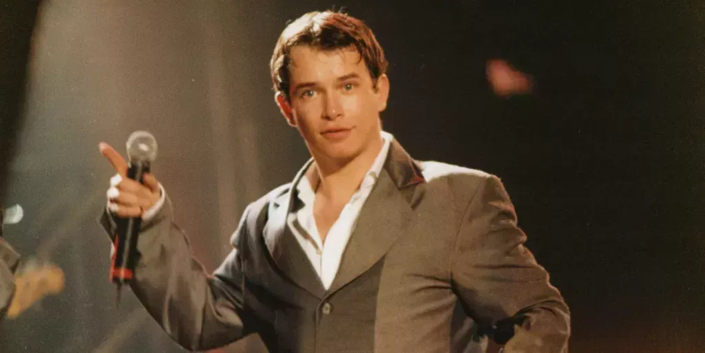 Stephen Gately performs in 1999.