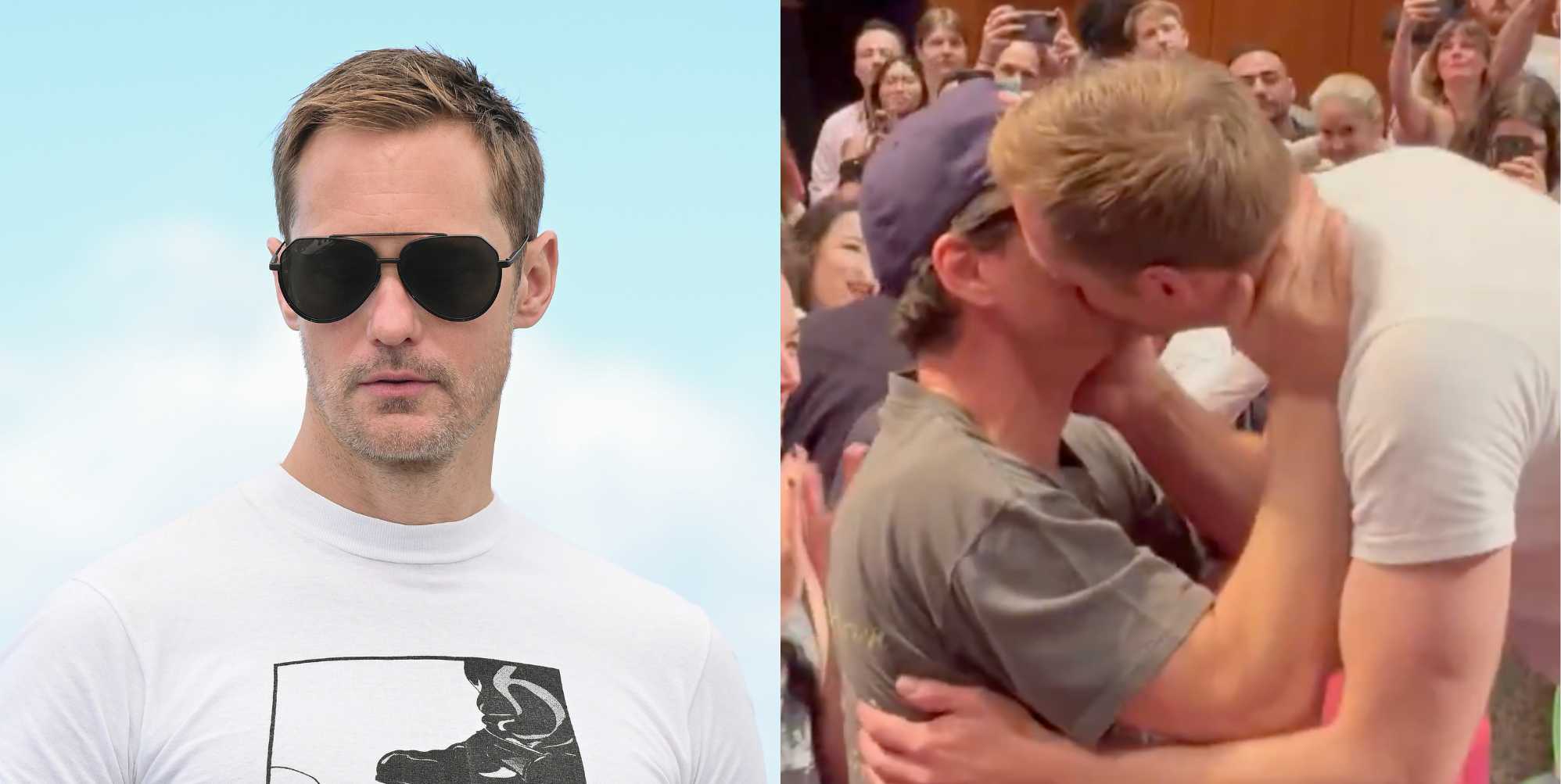 Alexander Skarsgård besa a Pedro Pascal en ovación por la película 'Pillion' de temática BDSM