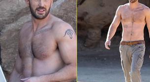 Mira a Chris Evans escalar sin camiseta