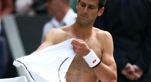 GALERÍA: Novak Djokovic, sin camiseta en Wimbledon