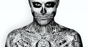 El chico zombie, Rick Genest desnudo y maquillado