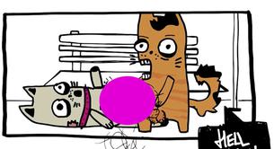 El gato gay porno que promueve el sexo seguro