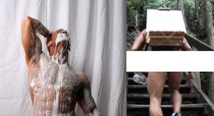 Un hombre pinta un cuadro con su pene en la cima de una montaña