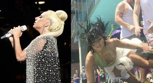 Lady Gaga se cae de culo y Demi Lovato, de cara