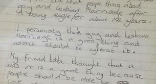 La emocionante redacción de una niña de 12 años sobre el matrimonio gay