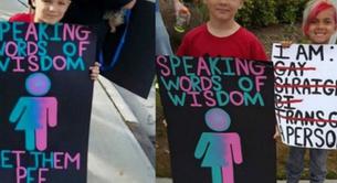 Un niño de 7 años sale a manifestarse por su mejor amigo transexual