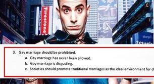 Un examen de universidad asegura que el matrimonio gay "da asco"