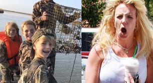 Britney Spears enseña a sus hijos a cazar patos