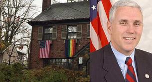 Los vecinos de Mike Pence cubren sus casas de banderas LGBT