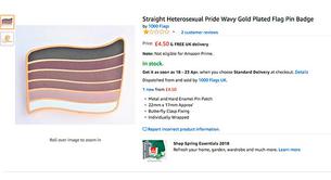 Amazon vende un pin con la bandera del "orgullo hetero"