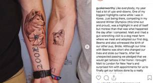 Gus Kenworthy y su novio se hacen tatuajes en homenaje a su cachorro muerto